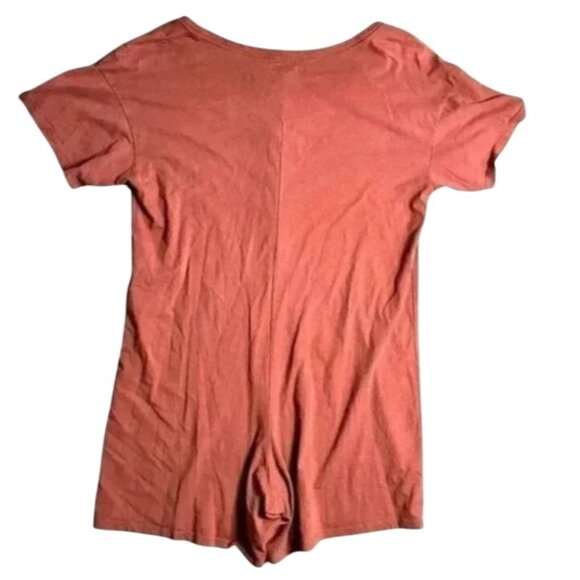 Madewell Henley Romper Rust One Piece Burnt Orange Lounge PJs XL X-Large ND919 - Picture 6 of 6